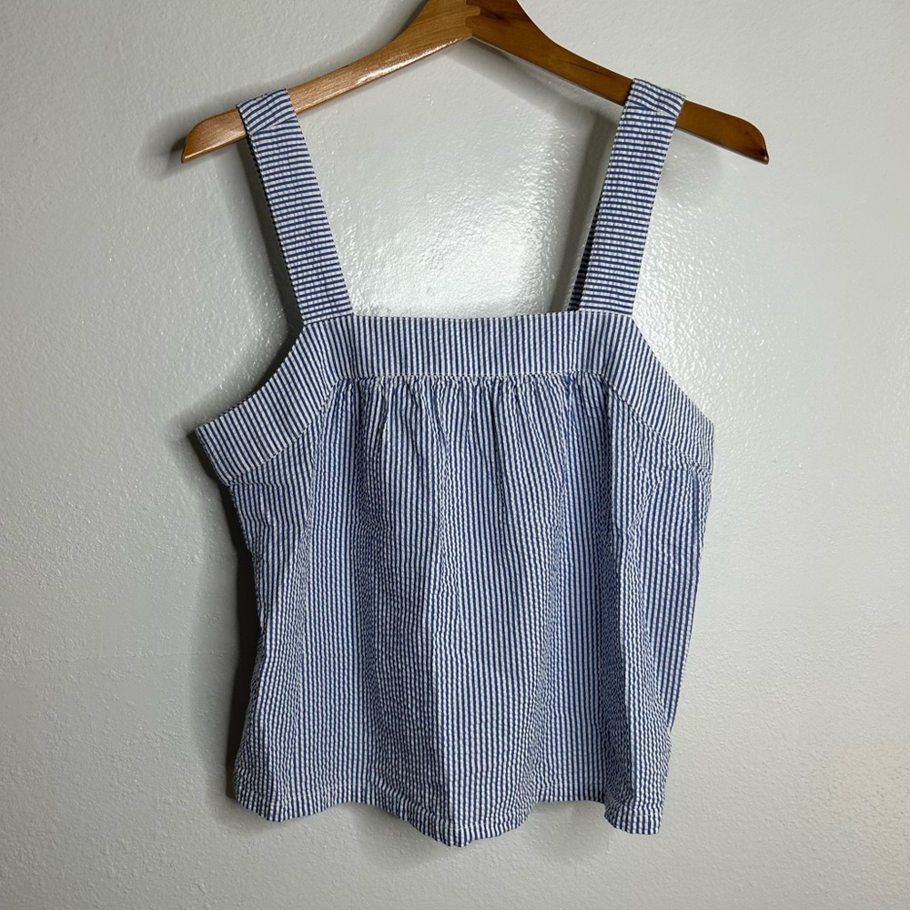 Brixton 100% Cotton Striped Babydoll Textured Tank Top Size Small